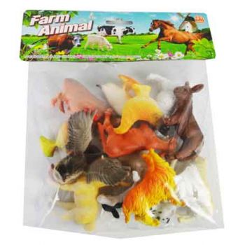 12pc Plastic Farm Animal Toy