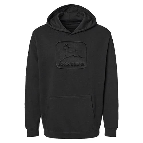 John Deere Large Logo Embossed Men's Hoodie Black