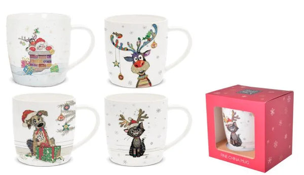 Bug Art - Xmas Fine China Mug