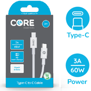 Core Essentials - Type C to C Cable - 2 Meter