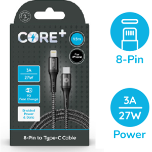 Core Plus - 8 Pin to type C Cable - 1.5 Meter