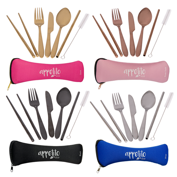 Appetito Traveller's Cutlery Set - 6 Piece Stainless Steel