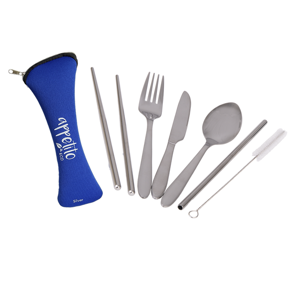 Appetito Traveller's Cutlery Set - 6 Piece Stainless Steel