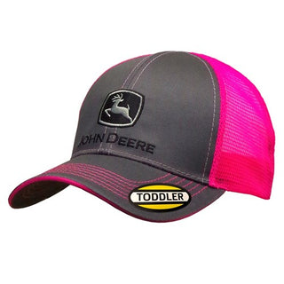 John Deere Toddler Neon Mesh Back Cap Charcoal/Pink