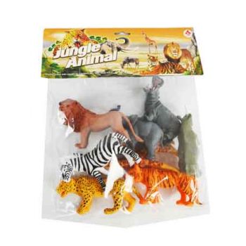 6pce Plastic Jungle Animals Toy