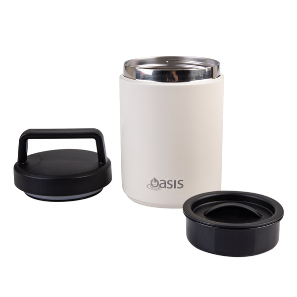 Oasis Stainless Steel Double Wall Insulated Food Flask with Handle 480ml