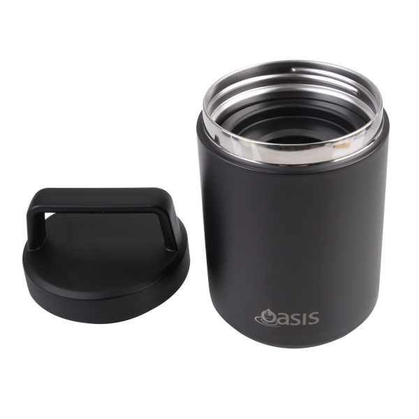 Oasis Stainless Steel Double Wall Insulated Food Flask with Handle 480ml