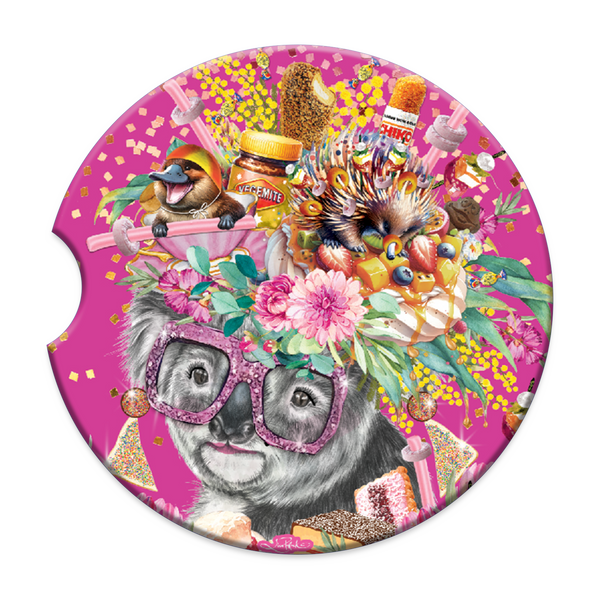 Lisa Pollock Car Coaster - Oz Foodie Koala