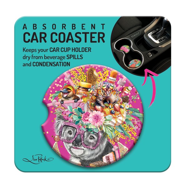 Lisa Pollock Car Coaster - Oz Foodie Koala