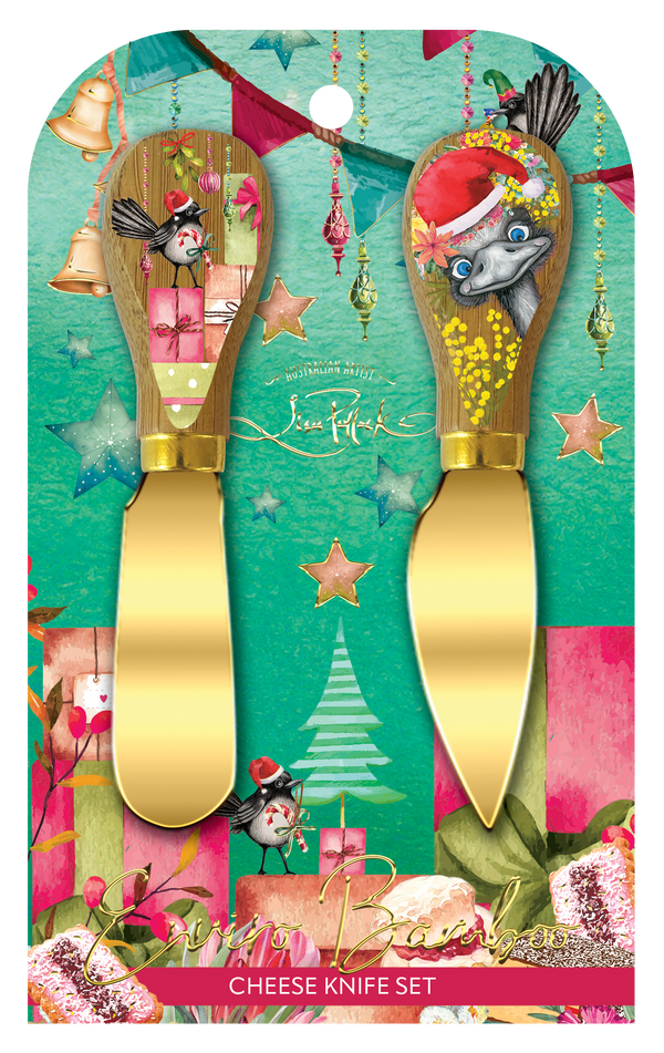 Lisa Pollock Cheese Knives - Christmas Capers