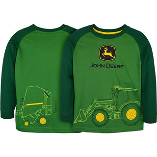 John Deere Kids Hay Baler Wrap Long Sleeve Tee