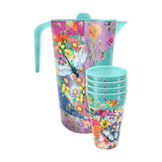 Lisa Pollock Melamine Jug & Cup Set - Wildflower Patch