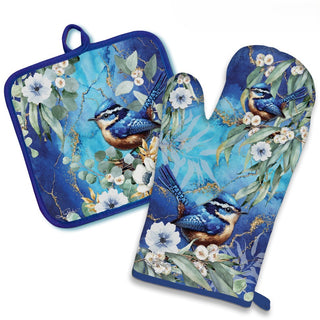 Lisa Pollock - Oven Mitt Pot Holder Set - Cheeky Wrens