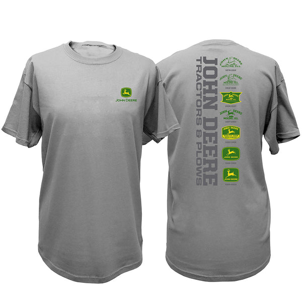 John Deere Men's Oxford Grey Logo Tee