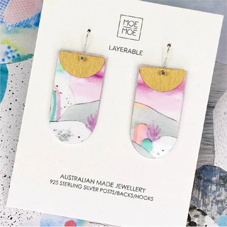 Moe Moe - Laura Blythman Moon reef layered tab drop earrings