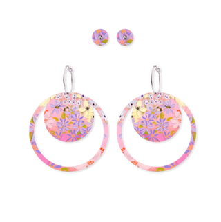 Moe Moe - Kelsie Rose Floating Florals Duo Circle Earrings