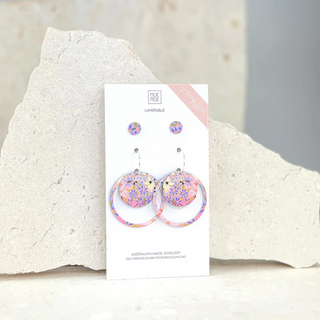 Moe Moe - Kelsie Rose Floating Florals Duo Circle Earrings