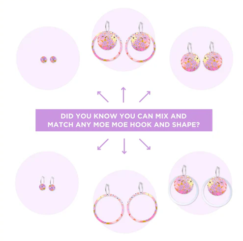 Moe Moe - Kelsie Rose Floating Florals Duo Circle Earrings