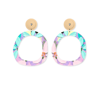 Moe Moe - Kelsie Rose Floating Florals Organic Outline Circle Stud Earrings