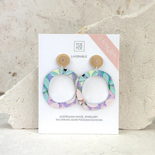 Moe Moe - Kelsie Rose Floating Florals Organic Outline Circle Stud Earrings