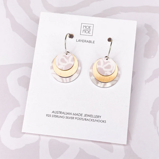 Moe Moe - Murdie Earth Ecru Three Circle Hoop Earrings