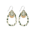 Moe Moe - Murdie Earth Moss Layered Outline Tear Drop Earrings