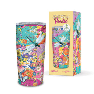 Lisa Pollock Double Walled Stainless Steel Roadie - Wildflower Patch