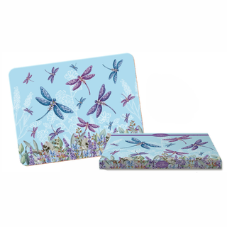 Lisa Pollock - Set of 6 Placemats - Lavender Dragonflies