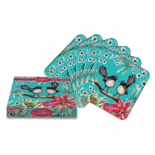 Lisa Pollock - Set of 6 Coasters - Willy Wagtails