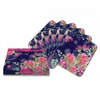 Lisa Pollock - Set of 6 Coasters - Blush Beauty