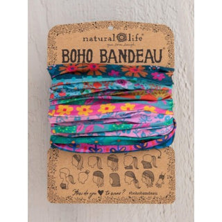 Boho Bandeau - Blue/Pink Borders