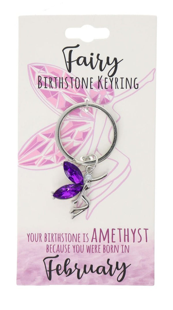 February Birthstone Keyring