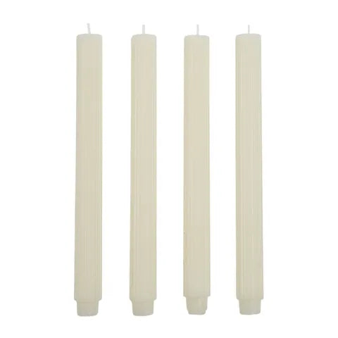 Ribbed Set of 4 Dinner Candles