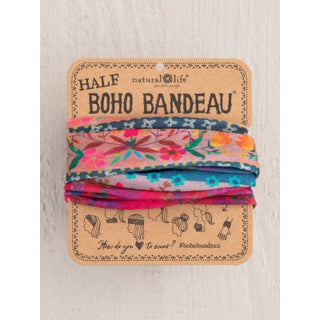 Boho Bandeau - Half Pink/Blue Border