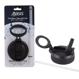 Oasis Sports Bottle Sports Bottle Flip Up Sipper Lid w Straw