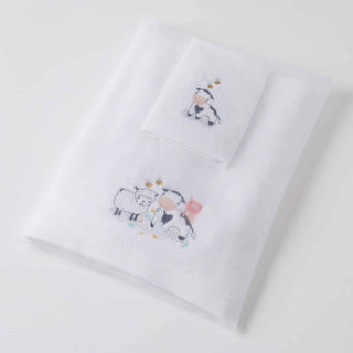 Jiggle & Giggle Farm Animals Bath Towel & Face Washer in organza bag