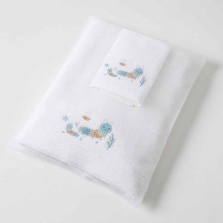 Jiggle & Giggle Little Critters Bath Towel & Face Washer in organza bag