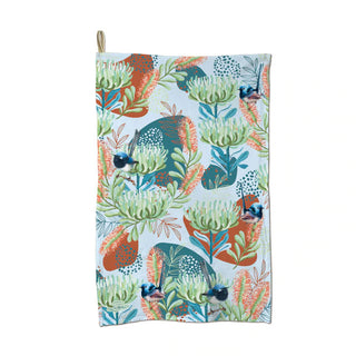 Cotton Tea Towel - Blue Wren