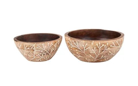 Medow Wood Serving Bowls Set 2